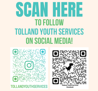 Scan here to follow Tolland Youth Services on Social Media